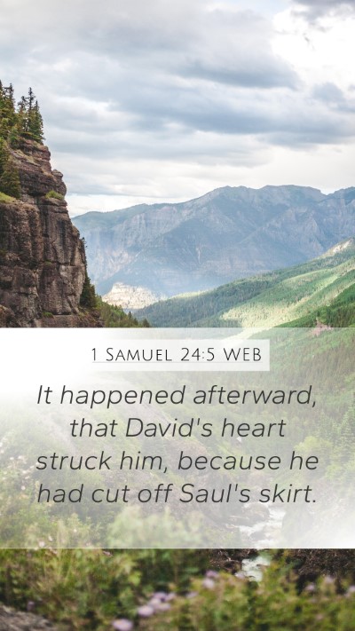 1 Samuel 24:5 WEB Bible Verse Image