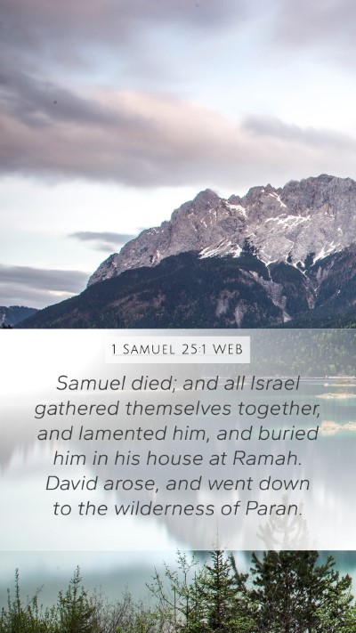 1 Samuel 25:1 WEB Bible Verse Image