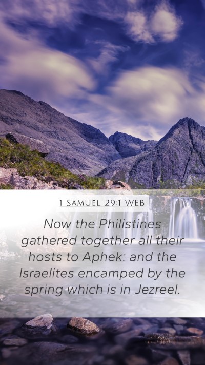 1 Samuel 29:1 WEB Bible Verse Image