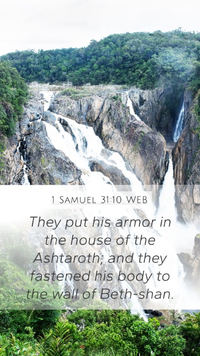 1 Samuel 31:10 WEB Bible Verse Image