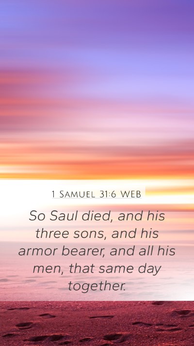 1 Samuel 31:6 WEB Bible Verse Image