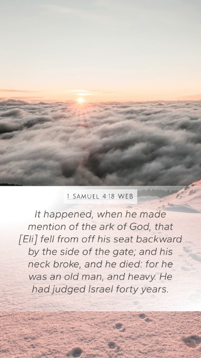 1 Samuel 4:18 WEB Bible Verse Image