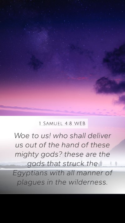 1 Samuel 4:8 WEB Bible Verse Image