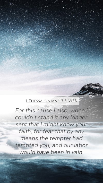 1 Thessalonians 3:5 WEB Bible Verse Image