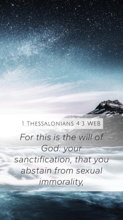 1 Thessalonians 4:3 WEB Bible Verse Image