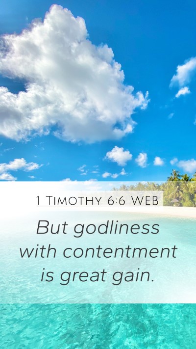 1 Timothy 6:6 WEB Bible Verse Image