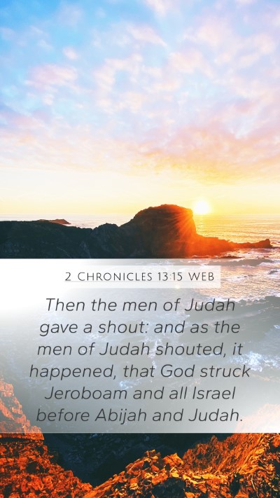 2 Chronicles 13:15 WEB Bible Verse Image