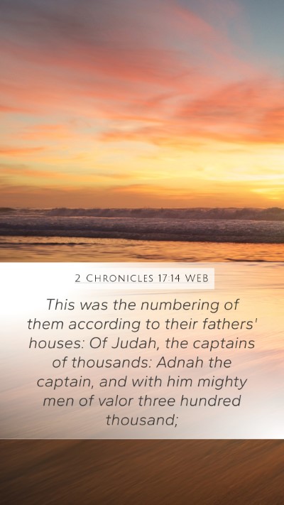 2 Chronicles 17:14 WEB Bible Verse Image