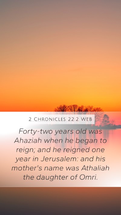 2 Chronicles 22:2 WEB Bible Verse Image