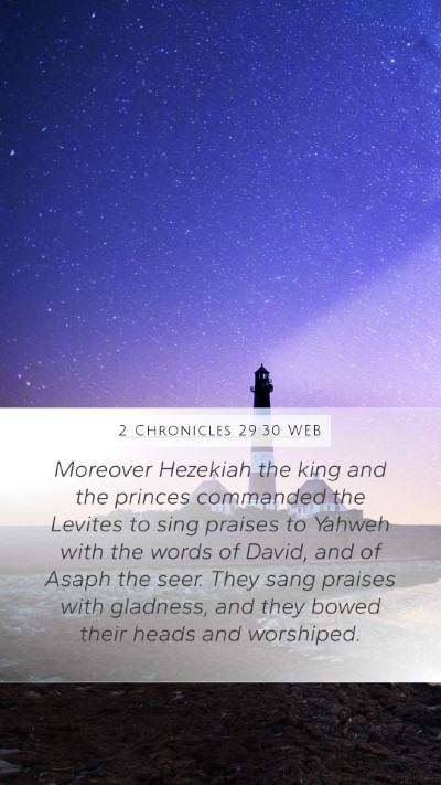 2 Chronicles 29:30 WEB Bible Verse Image