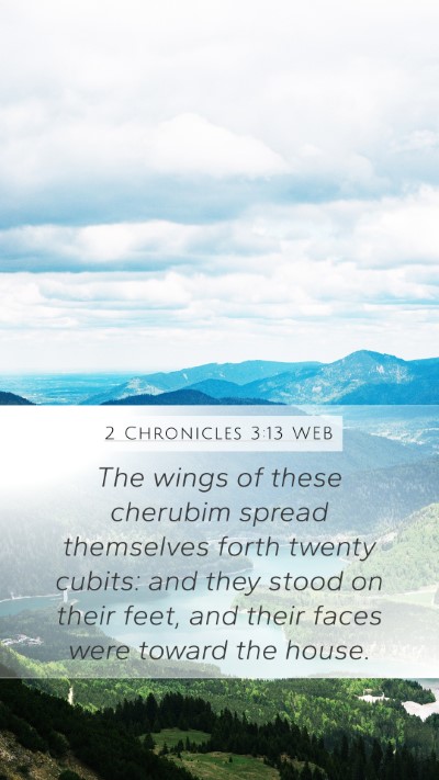 2 Chronicles 3:13 WEB Mobile Phone Wallpaper - The wings of these cherubim spread themselves - Mobile Bible Verse Wallpaper