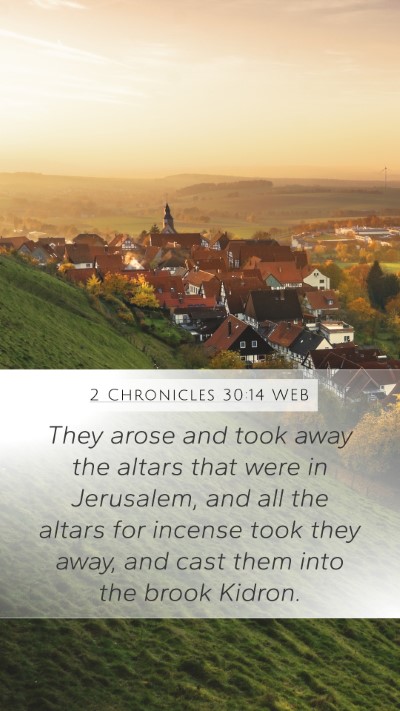 2 Chronicles 30:14 WEB Bible Verse Image
