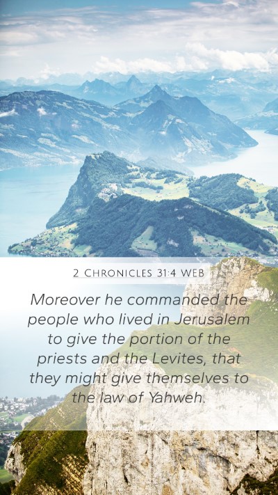 2 Chronicles 31:4 WEB Bible Verse Image