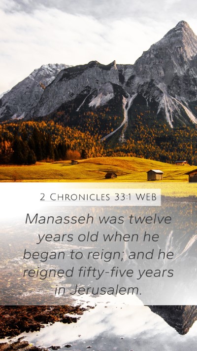 2 Chronicles 33:1 WEB Bible Verse Image