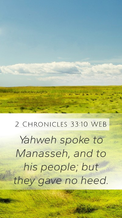2 Chronicles 33:10 WEB Bible Verse Image
