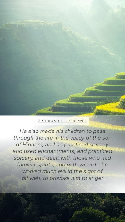 2 Chronicles 33:6 WEB Bible Verse Image
