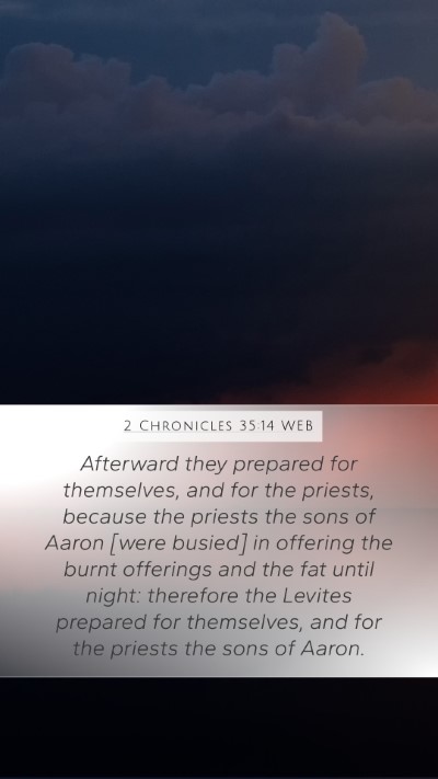 2 Chronicles 35:14 WEB Bible Verse Image