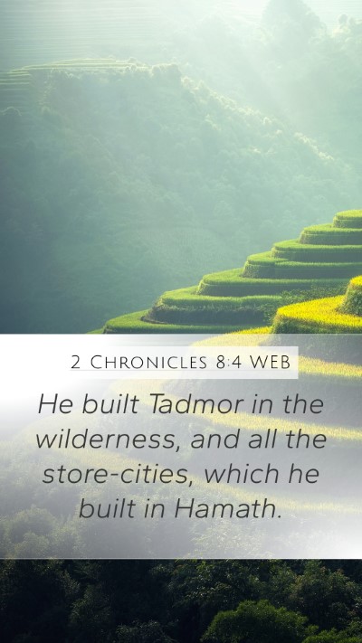 2 Chronicles 8:4 WEB Bible Verse Image