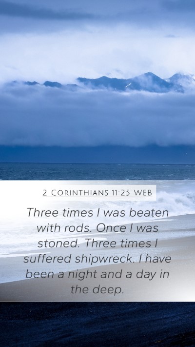 2 Corinthians 11:25 WEB Bible Verse Image
