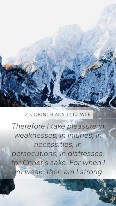 2 Corinthians 12:10 WEB Bible Verse Image
