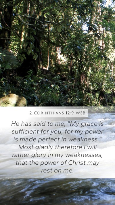 2 Corinthians 12:9 WEB Bible Verse Image