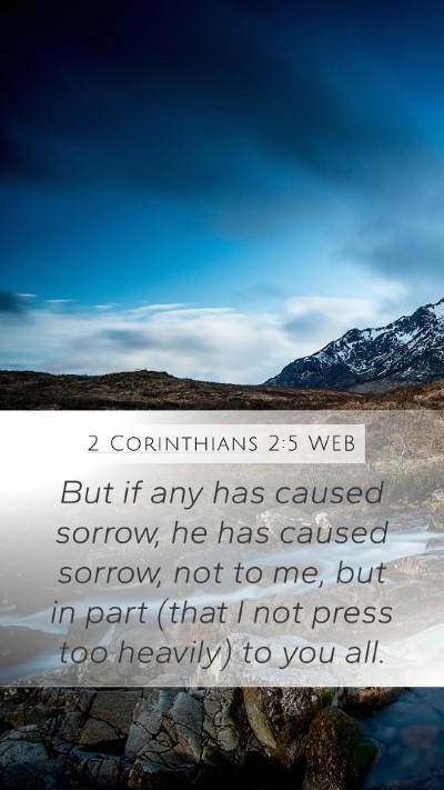 2 Corinthians 2:5 WEB Mobile Phone Wallpaper - But if any has caused sorrow, he has caused - Mobile Bible Verse Wallpaper