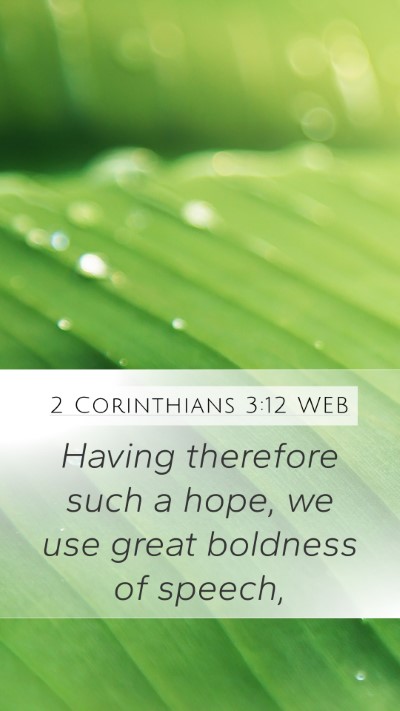 2 Corinthians 3:12 WEB Bible Verse Image