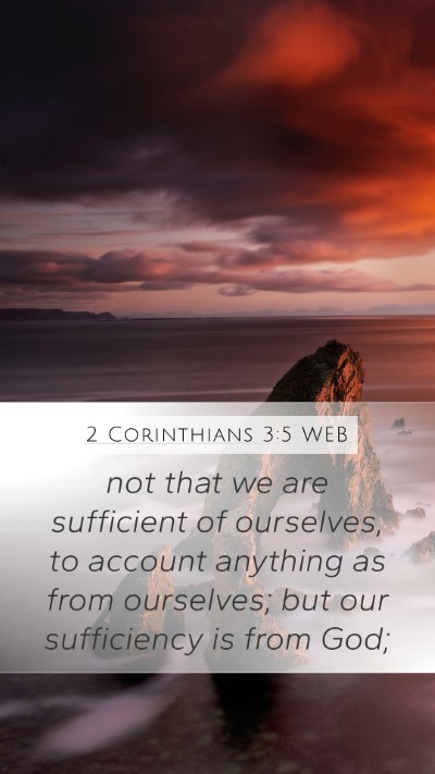2 Corinthians 3:5 WEB Bible Verse Image