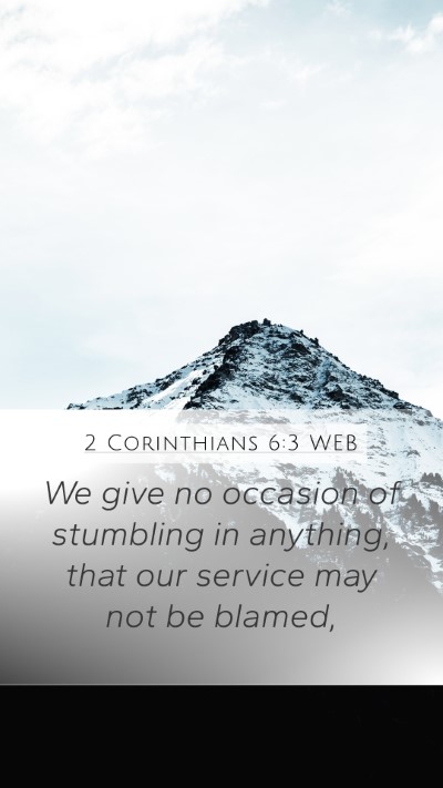 2 Corinthians 6:3 WEB Bible Verse Image
