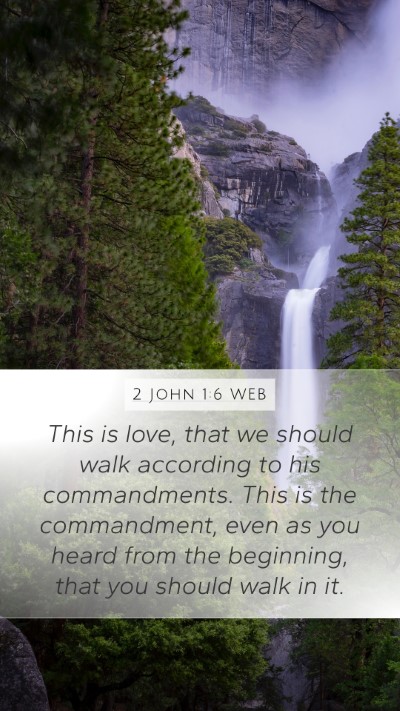 2 John 1:6 WEB Bible Verse Image