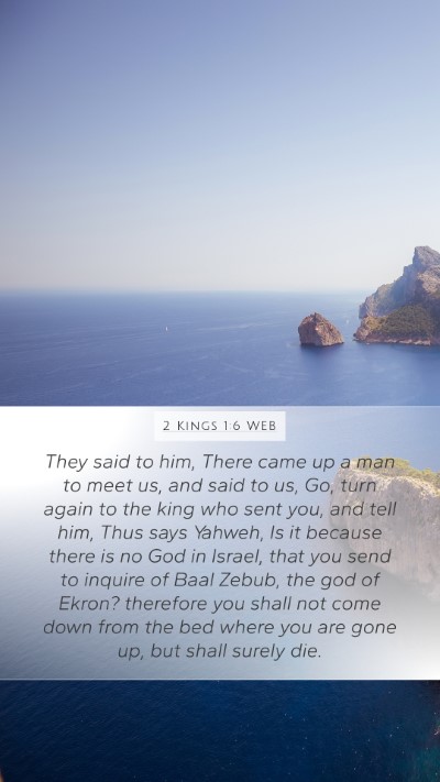 2 Kings 1:6 WEB Bible Verse Image