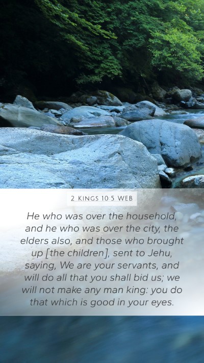 2 Kings 10:5 WEB Bible Verse Image