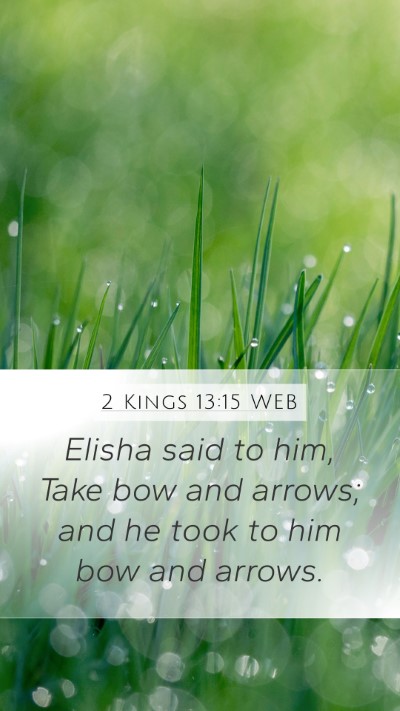 2 Kings 13:15 WEB Mobile Phone Wallpaper - Elisha said to him, Take bow and arrows; and he - Mobile Bible Verse Wallpaper