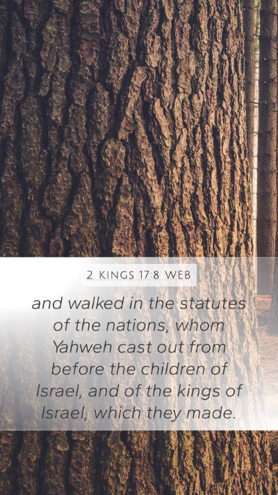 2 Kings 17:8 WEB Mobile Phone Wallpaper - and walked in the statutes of the nations, whom - Mobile Bible Verse Wallpaper