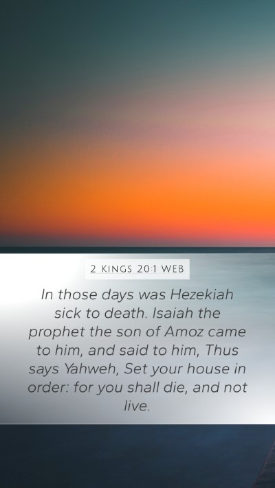 2 Kings 20:1 WEB Bible Verse Image