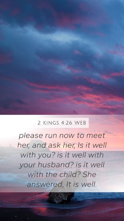 2 Kings 4:26 WEB Bible Verse Image