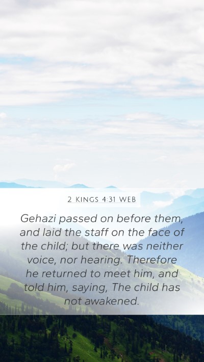 2 Kings 4:31 WEB Bible Verse Image