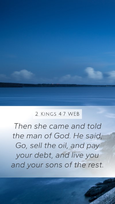 2 Kings 4:7 WEB Bible Verse Image