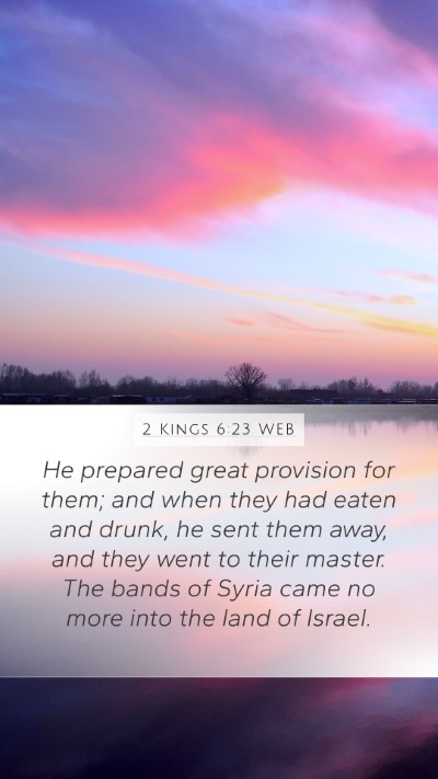 2 Kings 6:23 WEB Bible Verse Image