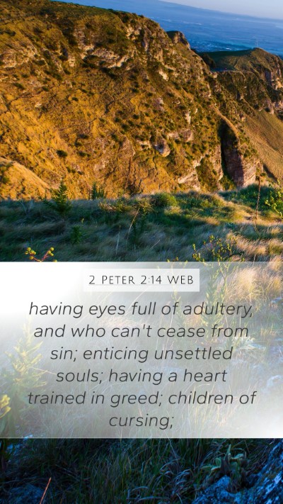 2 Peter 2:14 WEB Bible Verse Image