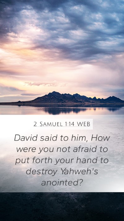 2 Samuel 1:14 WEB Bible Verse Image
