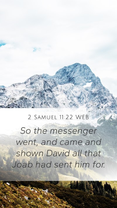 2 Samuel 11:22 WEB Mobile Phone Wallpaper - So the messenger went, and came and shown David - Mobile Bible Verse Wallpaper
