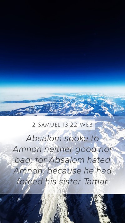 2 Samuel 13:22 WEB Bible Verse Image