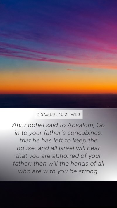 2 Samuel 16:21 WEB Bible Verse Image