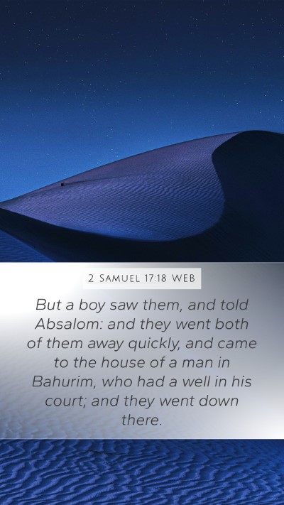 2 Samuel 17:18 WEB Bible Verse Image