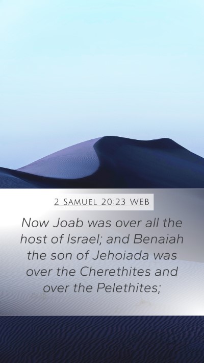 2 Samuel 20:23 WEB Bible Verse Image