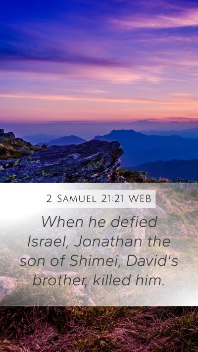 2 Samuel 21:21 WEB Bible Verse Image