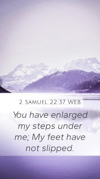 2 Samuel 22:37 WEB Mobile Phone Wallpaper - You have enlarged my steps under me; My feet have - Mobile Bible Verse Wallpaper