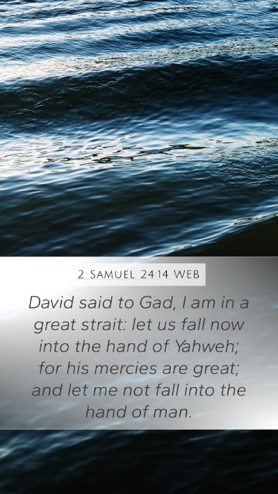 2 Samuel 24:14 WEB Bible Verse Image