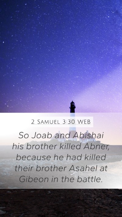 2 Samuel 3:30 WEB Bible Verse Image
